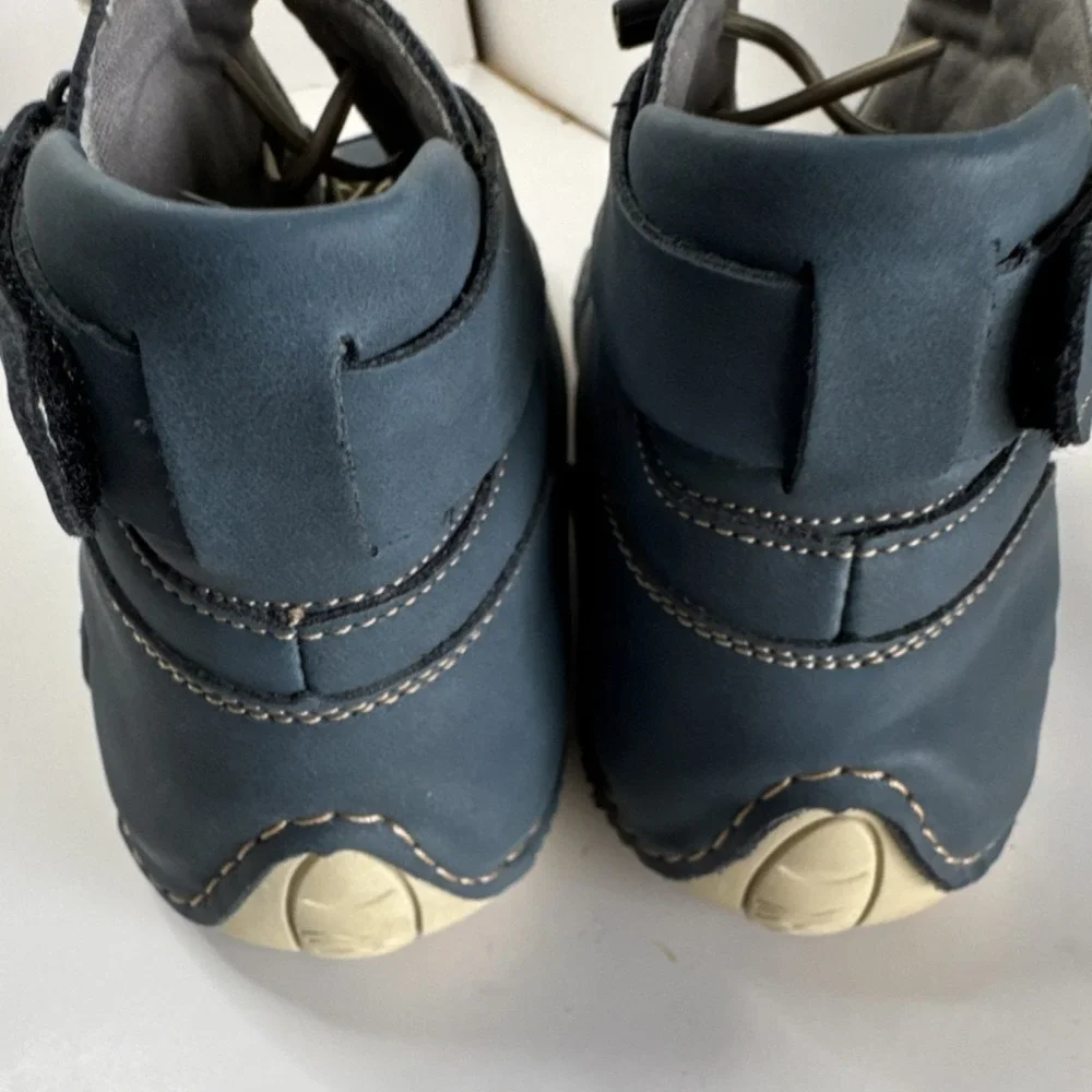 Salkin Blue Beige Leather Ankle Chukka Boots Lace Up Comfort Rubber Outsole Men